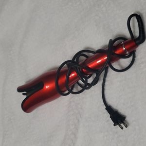 Sleek Red Automatic Hair Curler